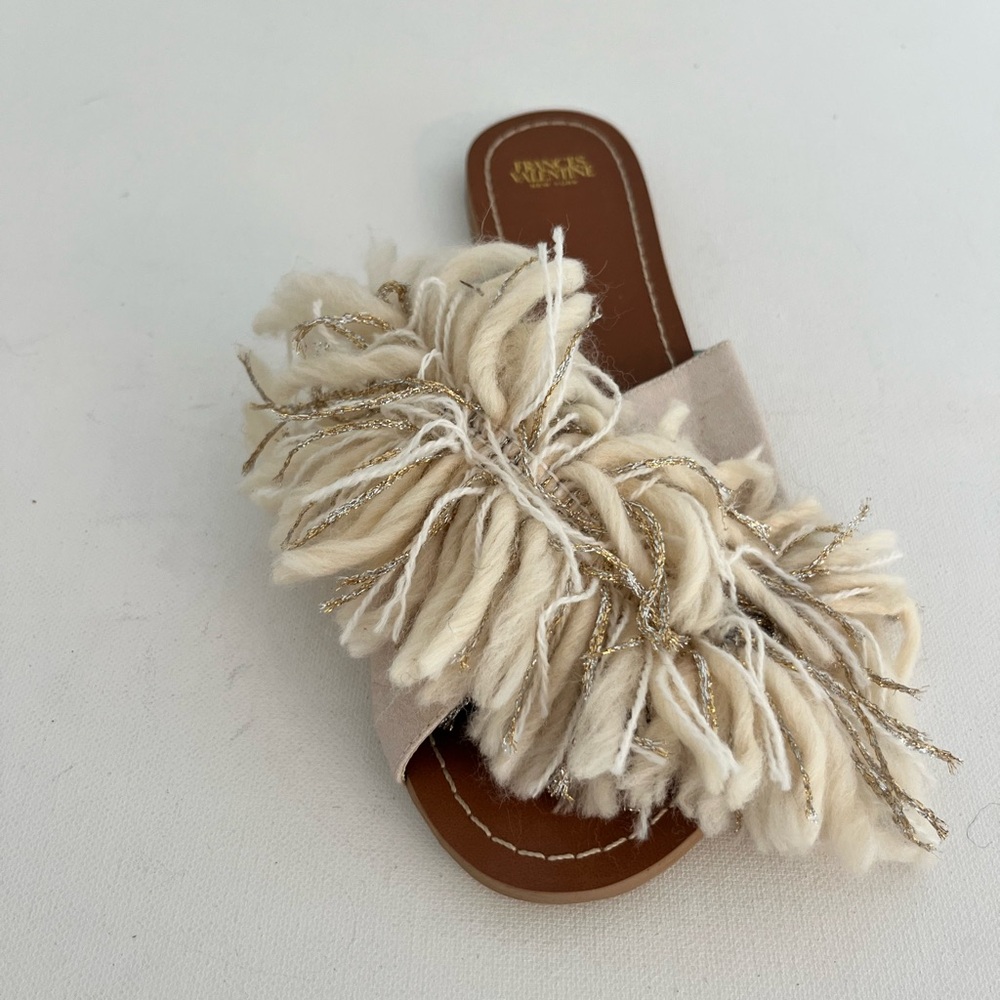 Francs Valentine Tan and Gold Fringe Sandals - Picture 2 of 6